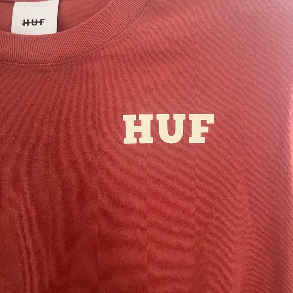 HUF Brick Red Long Sleeve Tee - Picture 6 of 6